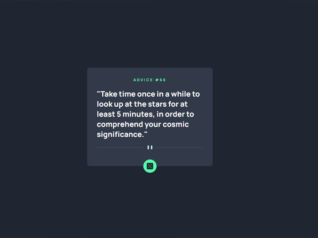 Rastgele Tavsiye Üretici (Advice Generator) Web Uygulaması
